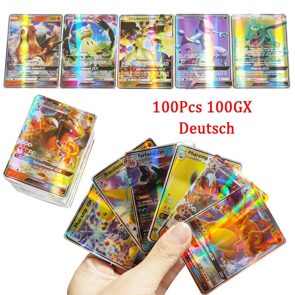 60-100Pcs New English French Spanish Pokemon Cards GX MEGA EX TAG TEAM Vstar Game Battle Card Hot Sale Collection Card Kids Gift