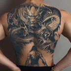 Magic Juice Ink Waterproof Tattoo Stickers Full Back Large Size Herbal Juice Temporary Tattoos Men Body Art Dragon Tiger
