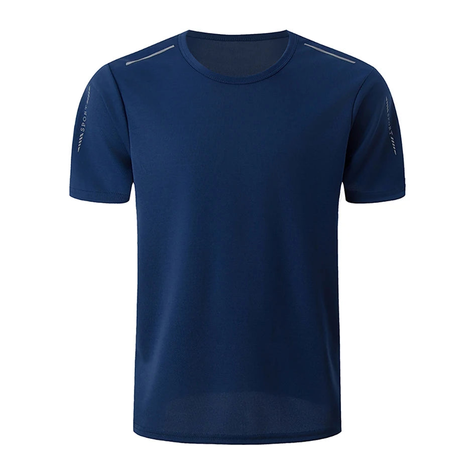 4/1 Pcs Men's Summer Multicolor Quick-drying Sports Short Sleeve Loose Breathable Fitness Running Badminton T Reflective Strip