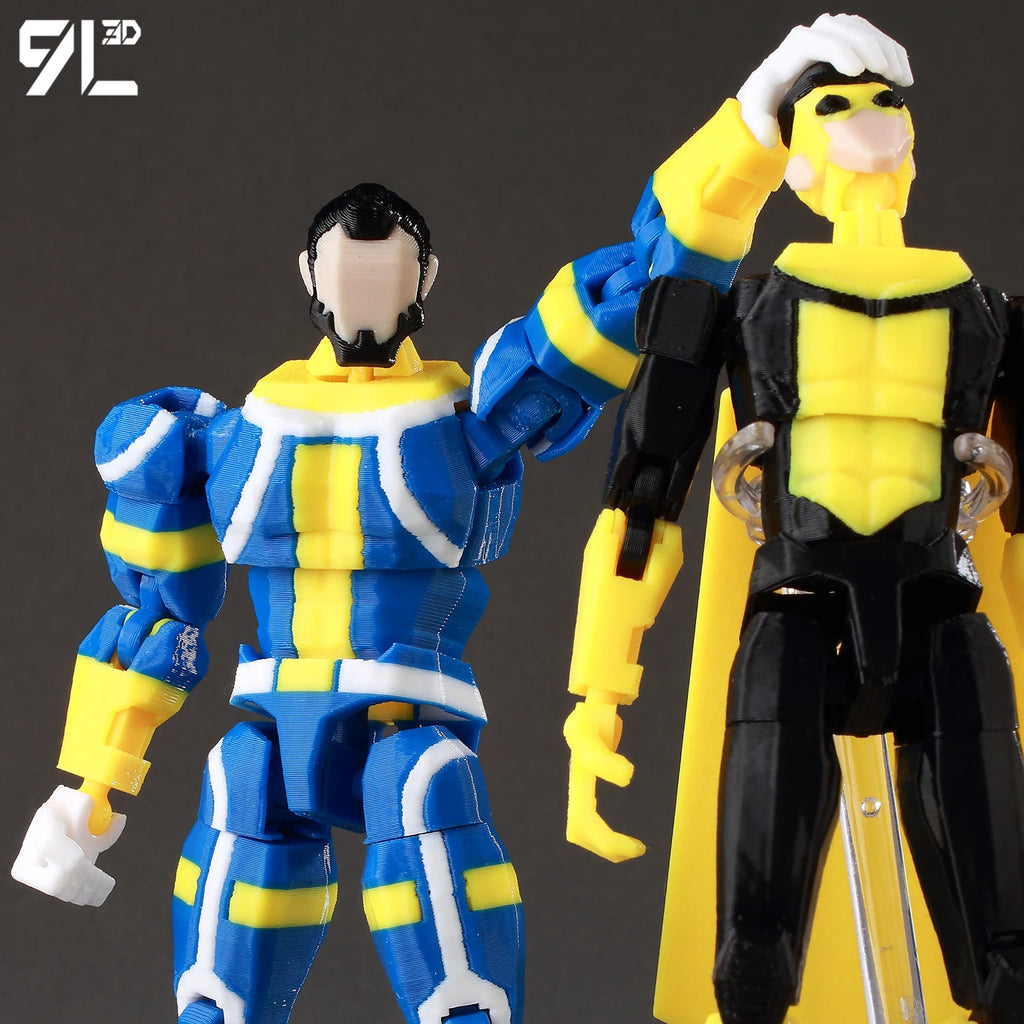 9L3D Superhero Team Invincible Boy Heroes Action Figure Lucky13 Dummy13 Multi-Colored T13 Multi-Jointed Collectible Toys Titan13