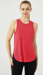WANAYOU Sleeveless Women Yoga Shirts Quick Drying Sports Tank Tops Workout Running Vest Breathable Round Neck Gym Shirts