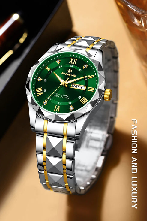 BANGWEI Elegant Luxury Quartz Woman Watch Fashion Classic Simple Stainless Clocks Auto Date Waterproof Diamond Ladies Wristwatch