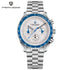 New PAGANI DESIGN Moon Men Watch Retro Luxury Quartz Watches For Men Stainless steel Sport waterproof Chronograph Man+With BOX