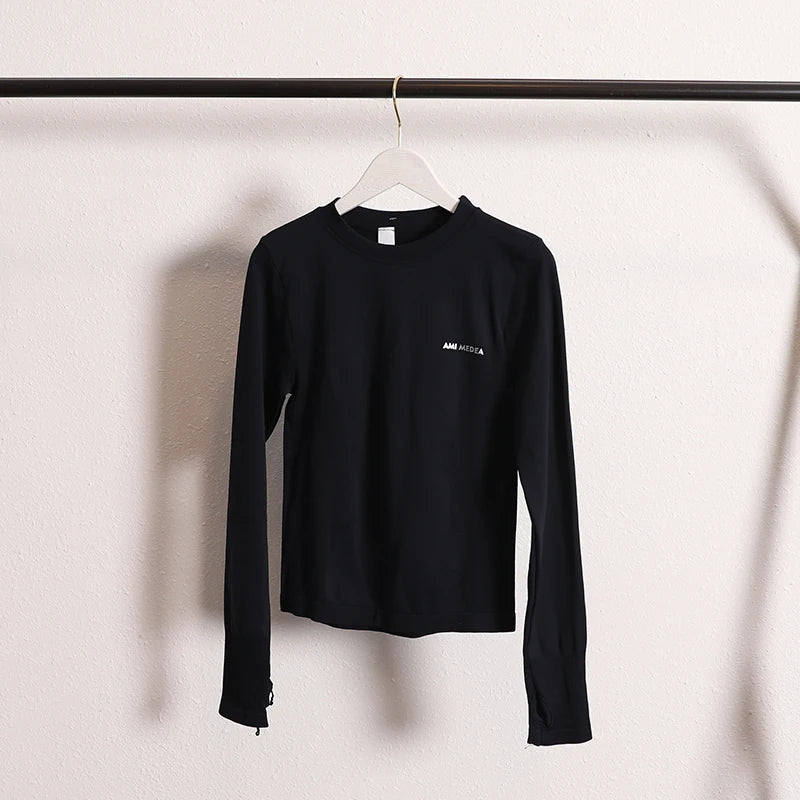Women's Seamless Long Sleeve Fitness T-shirt Sports Elastic Yoga Gym Top Training Running Activewear Workout Shirt Pilates Tops