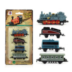 Car Vehicles Retro Steam Train Pull Back Model Diecast 1:60 Alloy Toy Train Kids Toys Set For Boys Gifts Kids Birthday