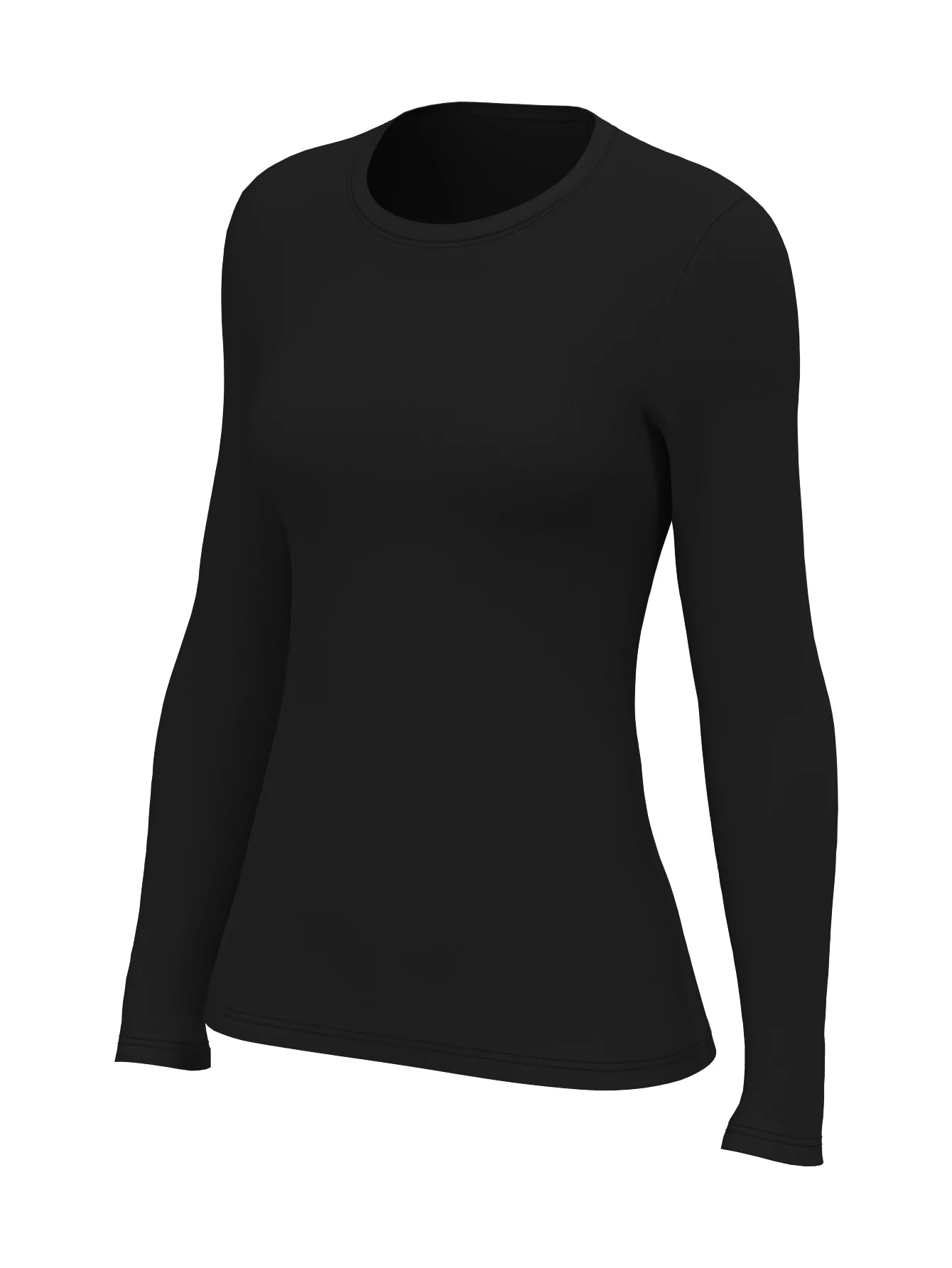 Women's Solid Color Crew Neck Fitted Long Sleeve Everyday Fitness T-Shirt
