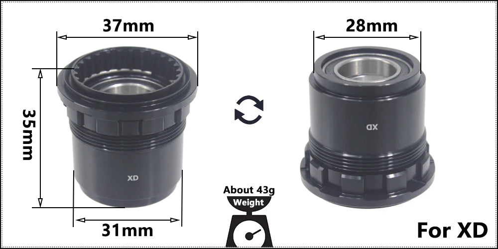 Bicycle Micro Spline Freehub MTB Road Bike Hubs Converters End Cap Adapter 11/12 Speed MS HG DT Hub Body Driver for XD DT240/350