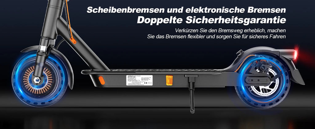 TODIMART T6 ABE e-scooter with road approval, 30 km, 350W, inch tires, Dual shock absorbers, e-scooter for adults