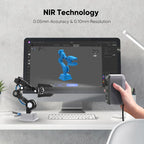 3DMakerpro Moose Lite 3D Scanner, 24-bit Color Camera, Al Visual Tracking,0.05mm Accuracy, 0.10mm Resolution, 10fps Frame Rate
