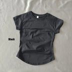 DF LOGO Short-Sleeve Sports T-Shirt  for Women,Impact Cropped Gym Top, Lightweight Yoga Top, Stretchy Athletic Tee