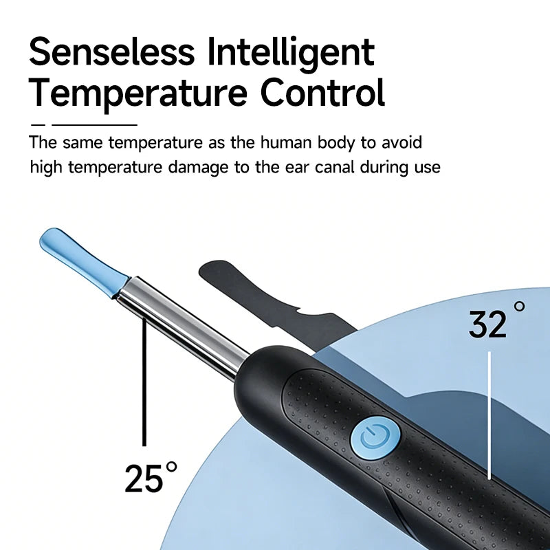 Visual Ear Wax Cleaner with Camera Safe Earwax Removal Endoscope with 5M Camera Luminous Otoscope Ear Cleaning Tools Ear Care