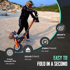 VREOM Z36-Adults Electric Scooter-5600W Motor 60V30AH Battery Off Road E-Scooter,75KM/H Speed 11'' Tire Foldable EScooter