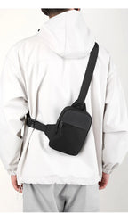 Men Waterproof Sling Chest Pack Fashion Small Black Crossbody Shoulder Zipper Bag Travel Workout Handbag Messanger Bag for Men