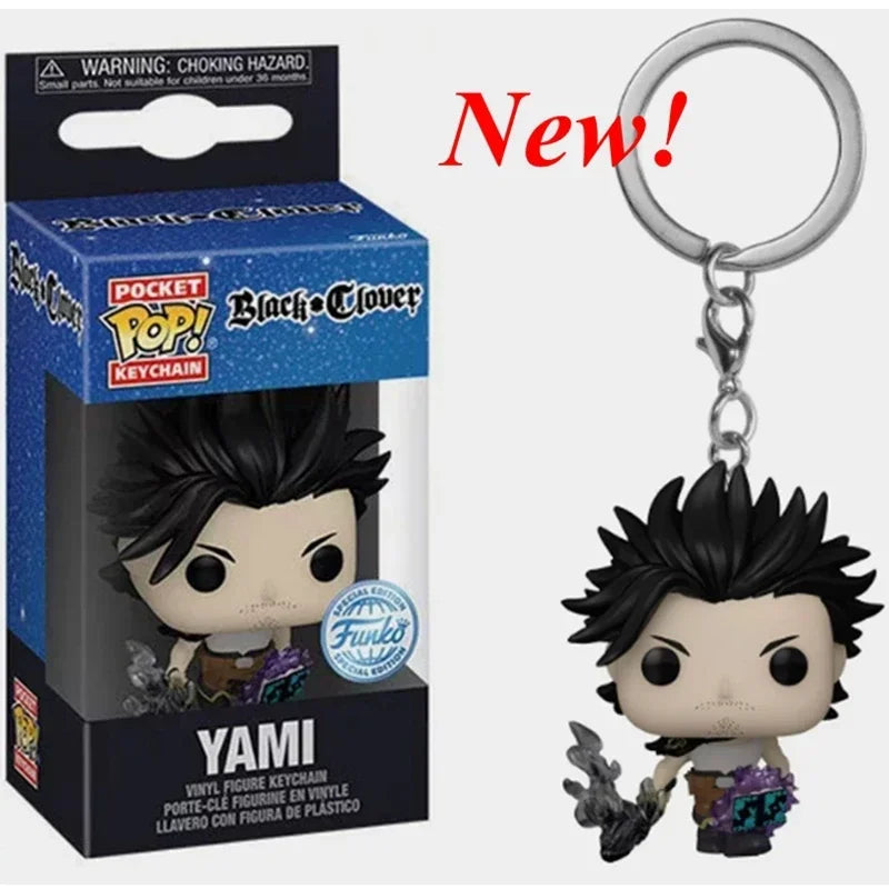 NEWest Arrival FUNKO with Box Keychain Black Clover Asta Noelle Yami Vinyl Action Figure Keychain Collectible Model Toy