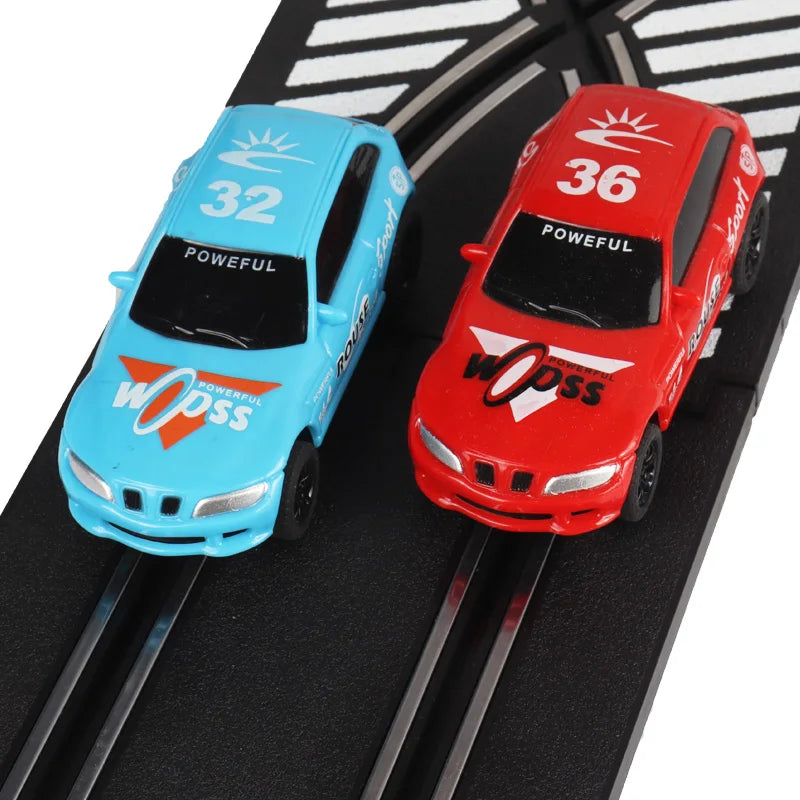 Analog Slot Car Racing R8 Police 1 43 Set Electric Coche Gift Kids For Scalextric Compact Go Ninco Scx Cars Toy Main image