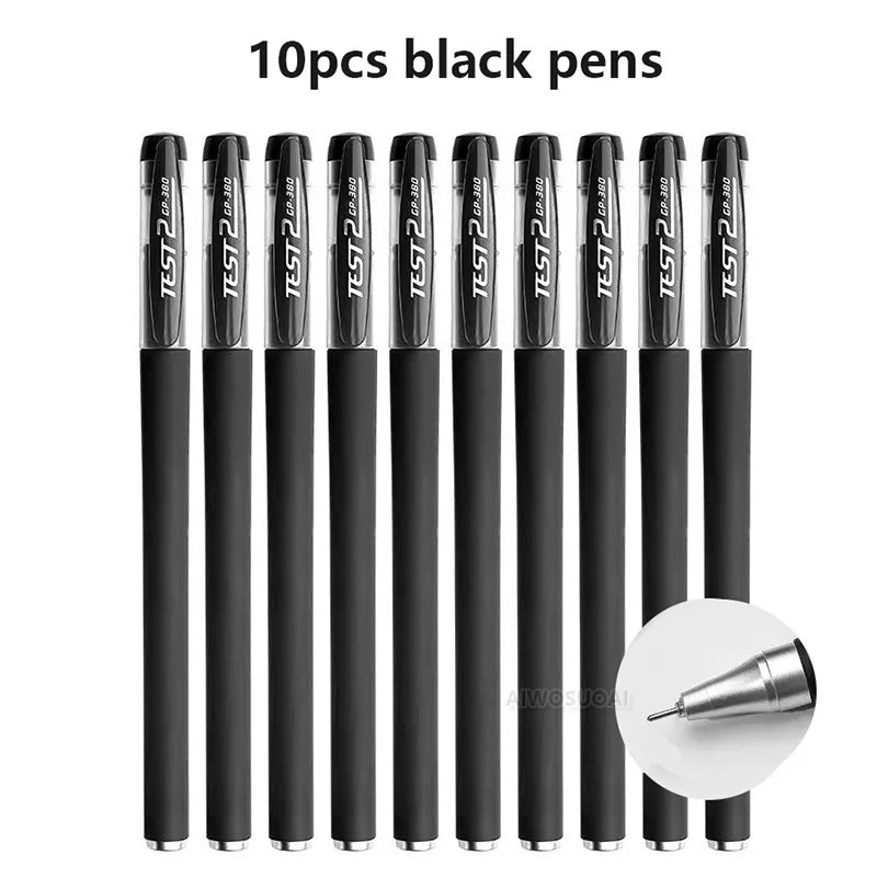 Gel Pens Set 0.5mm Black Blue Red Refill Gel Pen Bullet Tip School & Office Supplies Stationery Kawaii Accessories Stationery