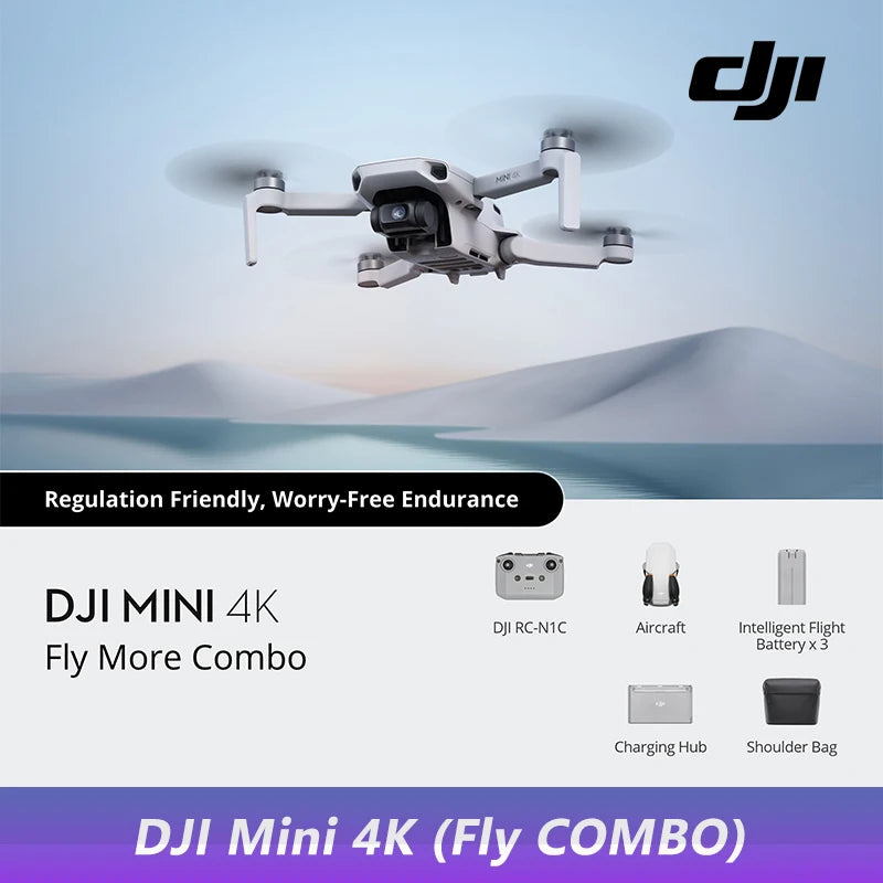 DJI Mini 4K Drone Camera 249g 3-Axis Gimbal Stabilization 10km Video Transmission Auto Return Resistance Long Battery Original C0