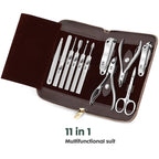 KK 11 in 1 Manicure Tools Professional Nail Clippers Set Stainless Steel Nail Cutter Pliers Scissors Kit Foot Care Hand Care