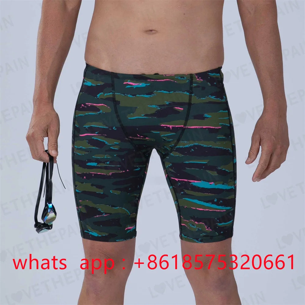 Zootekoi Men Swimwear Training Swim Shorts Beach Trunks Swimming Pants Swimsuit Jammer Summer Sports Surf Pantalones Shorts 2024
