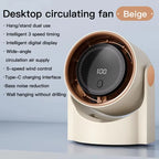 100 Level Bladeless Fan Portable Small Usb Charge Silent Desktop Digital Display High-speed Circulating Cooling Fan