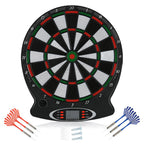 Professional Electronic Hanging Dartboard with LCD Scoring Indicator, 6 Darts Included, Home Bar Party Game Set