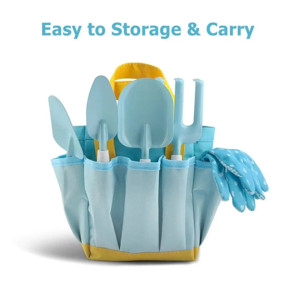 9PCS Candy Color Garden Tool Set Shovel Trowel Fork Watering Can Children Planting Kit Garden Loosening Soil Tools