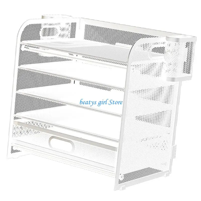 C7AB Multifunction File Letter Tray Organizers with Sliding Drawer and 2 Pen Holder, Space Saving Office Desk Organizers