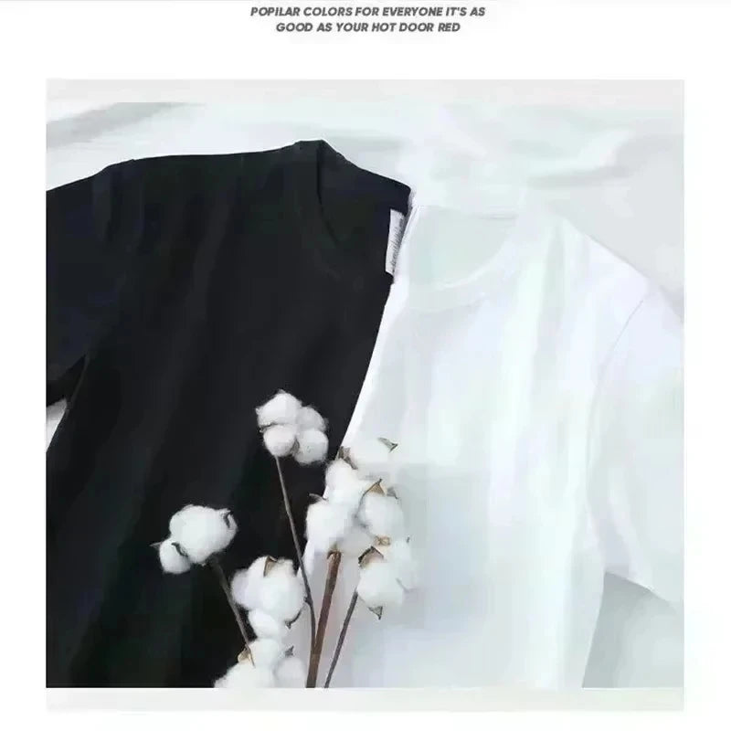 High-Quality White Arch-Print ShortSleeve T-Shirt Casual Round Neck Tee Summer Graphic Pattern Loose Fit Style For Men And Women