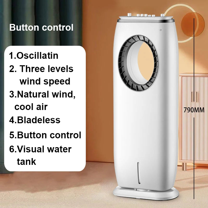 Water-Cooled Air Conditioning Fan Chiller Leafless Electric Refrigeration Cooling Remote Timer Humidifier Conditioner Cooler  EU