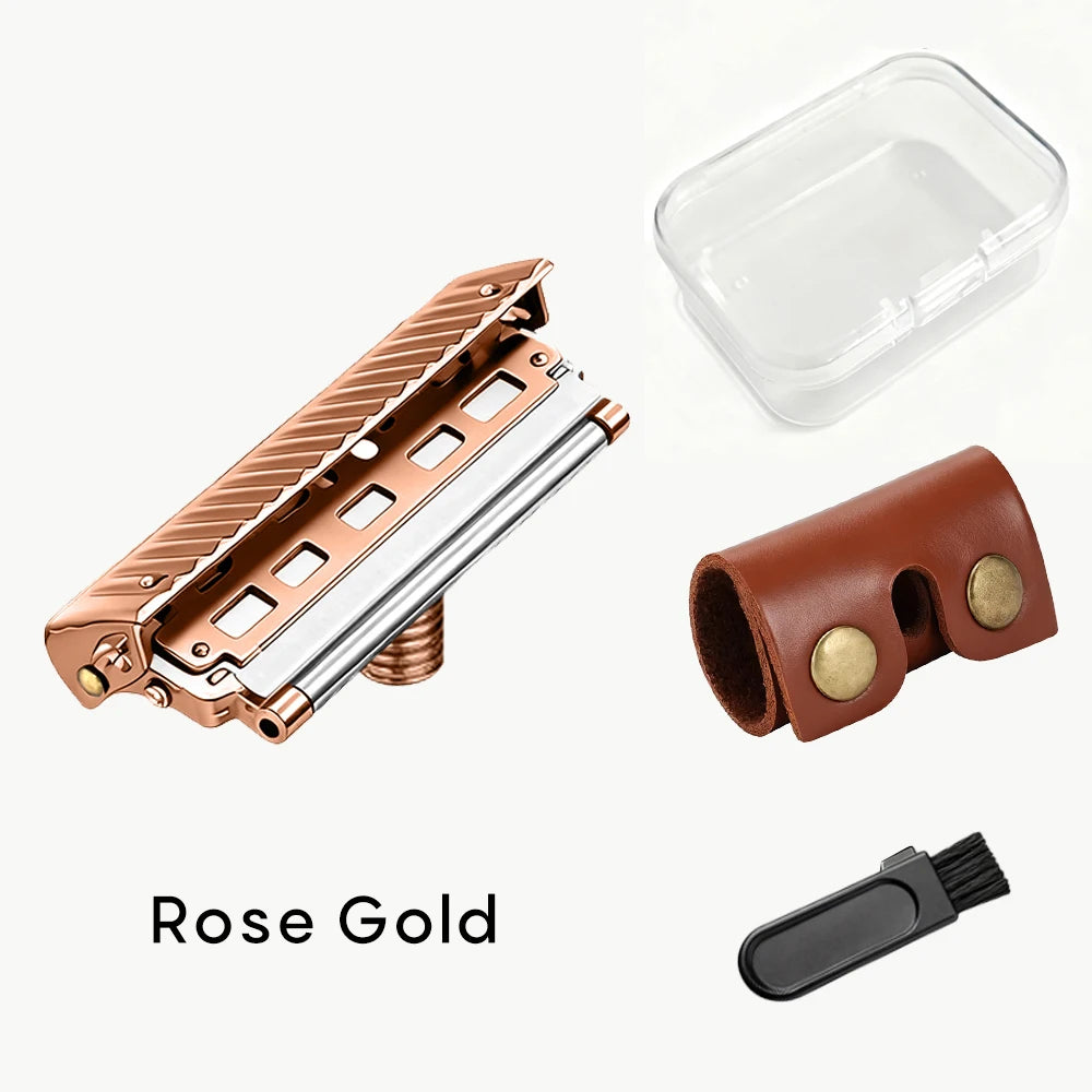 Shavcooo Glide Pro 4D Stainless Steel Safety Razor Eco-friendly Dual Half Shaving Shaver for Men Women Gift kit with Travel Box
