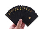 Brand New 54-piece Black and Gold Plastic Playing Card Foil Poker Set Magic Tool Party Tabletop Game