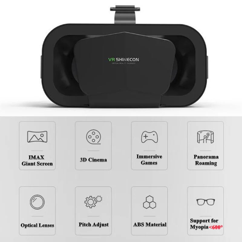 Shinecon Viar Virtual Reality VR Glasses Headset 3D Device Helmet Goggles Lenses For Smartphone Smart Phone Game Cell Mobile Set