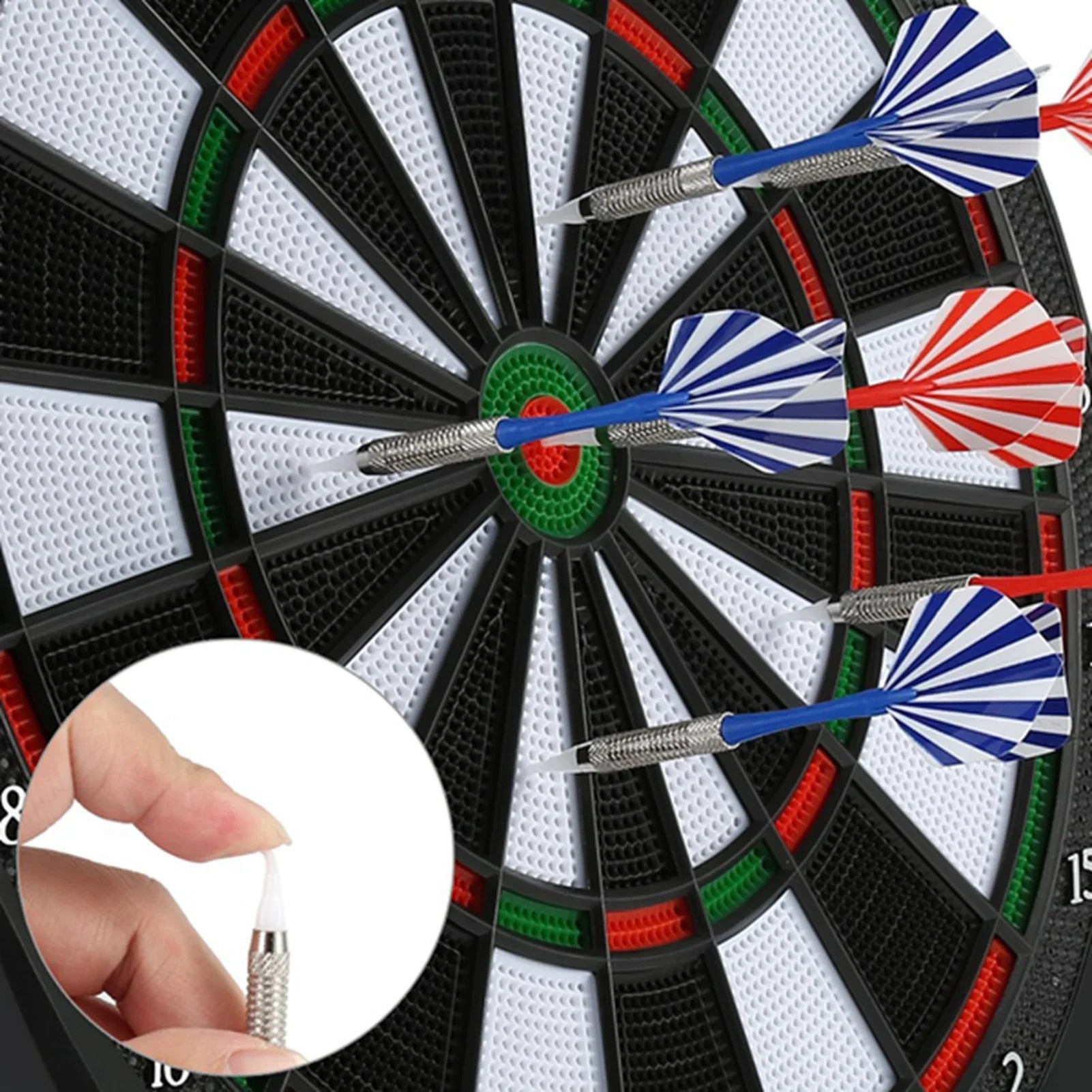 Professional Electronic Hanging Dartboard with LCD Scoring Indicator, 6 Darts Included, Home Bar Party Game Set