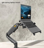 NB F80 + FP-2 full motion 360 rotate pivot 2-9kg gas spring arm 10"-17" laptop tray desktop stand clamp 10-90mm grommet hole