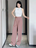 UNITIM Spring Women Straight Sports Pants Solid Loose Casual Yoga Pants for Female Lady Elastic Wiast Lady Quick-dry Sweatpants