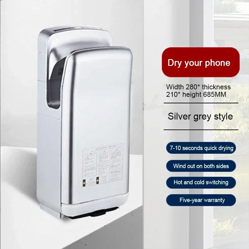 Full New Hand Dryer Induction Hotel Restauran High Speed Jet-type Hand Drying Machine Double-sided hand dryer 220v