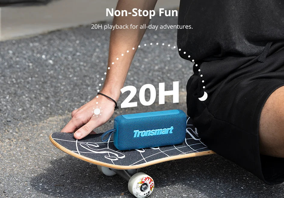 Tronsmart Trip 2 Speaker Portable Bluetoth Speaker with Enhanced Bass, IPX7 Waterproof, 20H Playtime,for Camping, Hiking & Outdoor