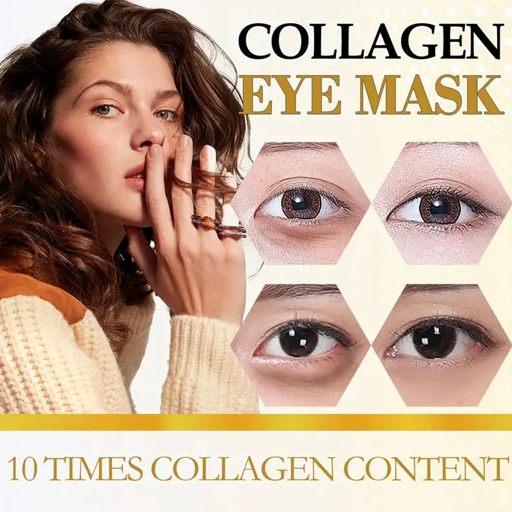 Collagen eye mask, deep moisturizing, firming the skin around the eyes, eye care, anti-aging skincare, making the skin younger