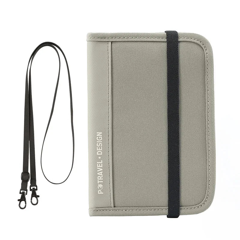 RFID Travel Wallet Passport Holder Credit Card Organizer Zipper Pouch Document Organizer Anti Theft Travel Accessories
