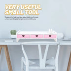 White Pink Computer Heightened Shelf Stand Lapdesk with Drawer Computer Desktop Organizer Office Riser Monitor Bracket Stand