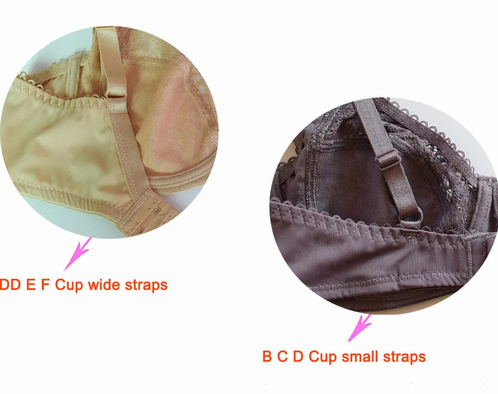 Plus Size Bras For Women Lace Modern Ladies Elegance Brassiere Underwear Sexy Lingerie Tops C D DD E F Cup