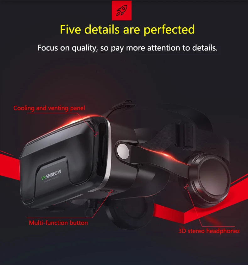 VR Glasses 3D Virtual Reality Headset Devices Helmet Lenses Goggles Smart For Smartphones Phone Cell Mobile Game Viar Viewer Set