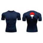 Graphic Compression Shirts for Men Athletic Quick Dry Rash Guard Stretchy Baselayers Undershirts Gym Workout Running Tshirt Tops