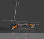 JOYOR S10-S-Z E Scooter 60V 18Ah Dual Motor 2000W 10 Inch Tire Adult Black Escooter Max Speed 65km/h Range 70-85km