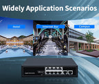 HORACO 8 Port 1000Mbps POE Switch 2 Gigabit Uplink 1000BASE-T RJ45 Networking Switcher 96W Hub Internet Splitter Plug and Play