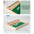 Wooden Shut Box Dice Board Game Classic Tabletop Version With 12 Numbers Pub Style Traditional Family Party Board Game Indoor