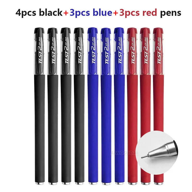 Gel Pens Set 0.5mm Black Blue Red Refill Gel Pen Bullet Tip School & Office Supplies Stationery Kawaii Accessories Stationery