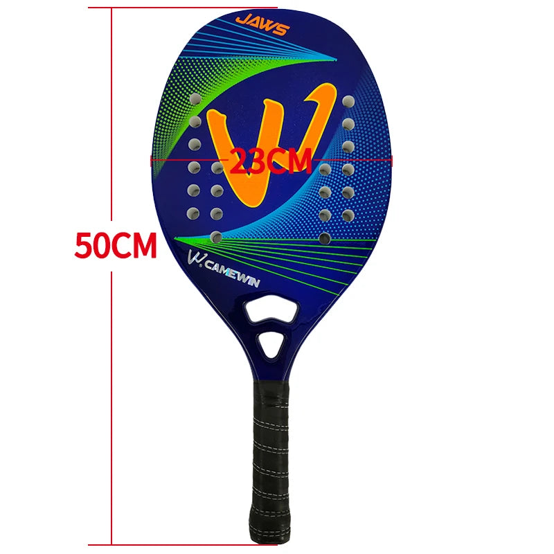 Camewin Beach Tennis Racket 50% Carbon Inner Core EVA Foam Fibe Send Protective Bag High Quality Tennis Racket 2024 the New