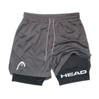 Anime Berserk Head Running Shorts Men Fitness Gym Training 2 in 1 Sports Quick Dry Workout Jogging Double Deck Summer