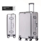 KLQDZMS German All Aluminum Magnesium Alloy Luggage 20 Inch Boarding Suitcase 28 Large Capacity Travel Business Leather Suitcase